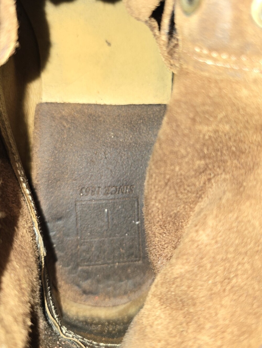 Suede Lace-Up Work Boots in Olive Brown - Picture 9 of 9